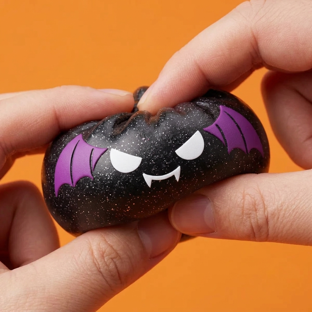 Bat Dumpling Squishy Halloween Glitter — slow-rise-effekt, skummet återtar långsamt sin form
