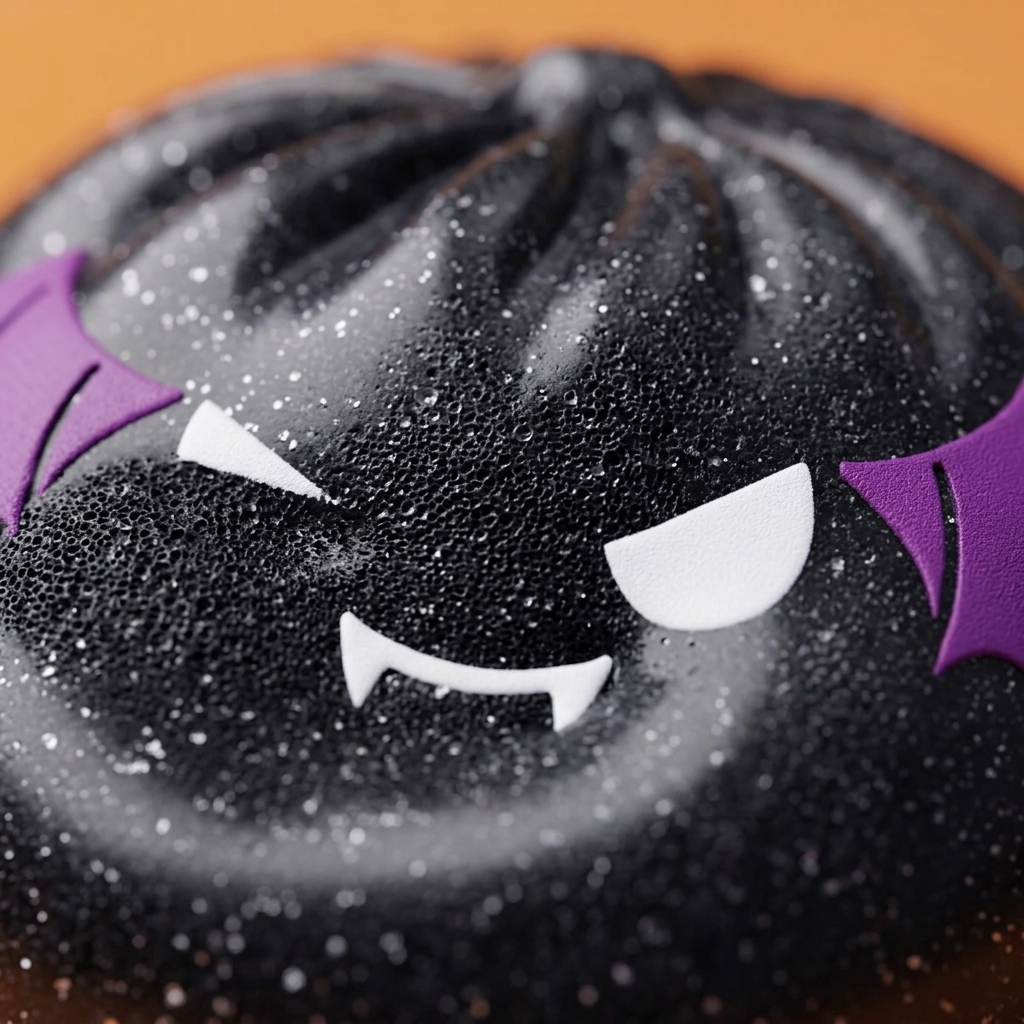 Bat Dumpling Squishy Halloween Glitter — närbild på strukturen