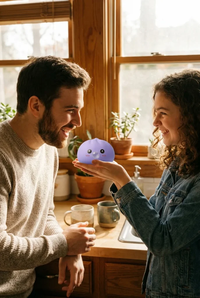 Big Dumpling Squishy Havsblå som presenttips