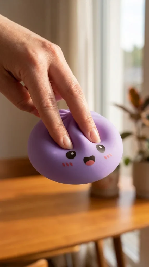 Big Dumpling Squishy Havsblå mitt i klämmet
