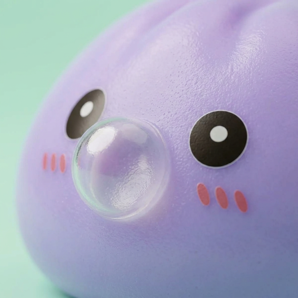 Big Dumpling Squishy Havsblå — närbild på strukturen
