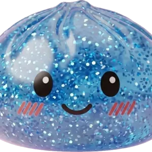 Glitter Dumpling Squishy Blå Lugnande — i klämmet, mjukt slow-rise-skum