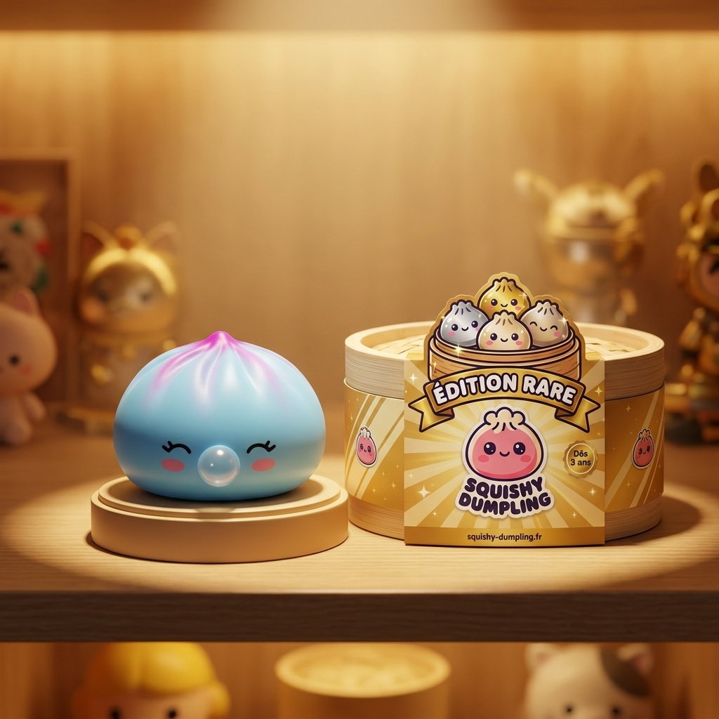 Dumpling Squishy Frost Blue Rare Blow – Sällsynt Isblå i sin kawaii-miljö