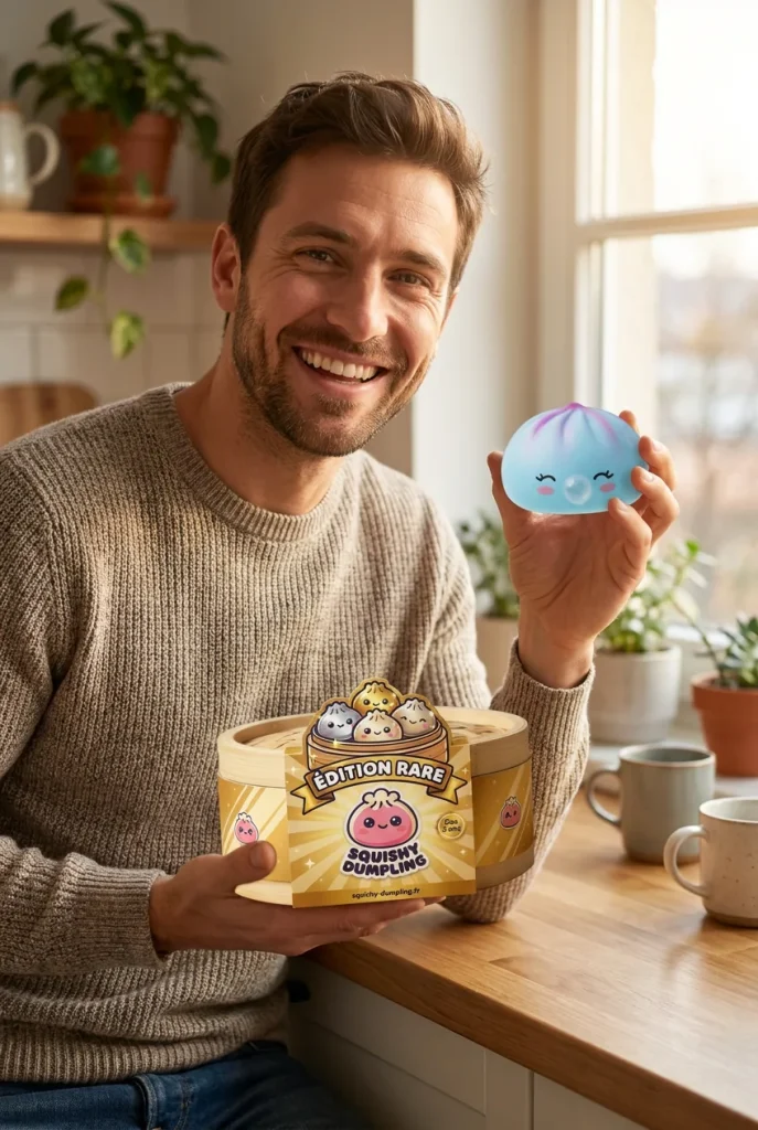 Dumpling Squishy Frost Blue Rare Blow – Sällsynt Isblå med sin ask