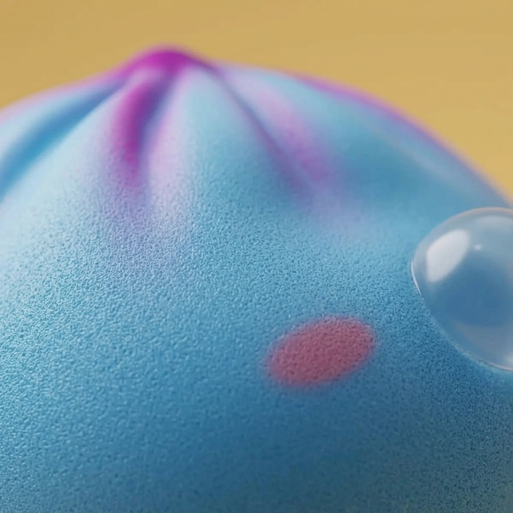 Dumpling Squishy Frost Blue Rare Blow – Sällsynt Isblå — närbild på strukturen