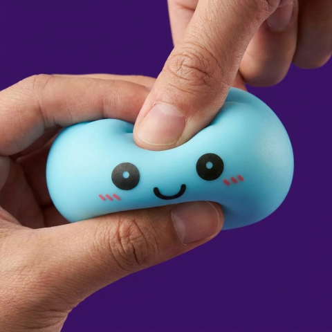 Dumpling Squishy Nattlampa Blå Aurora — slow-rise-effekt, skummet återtar långsamt sin form