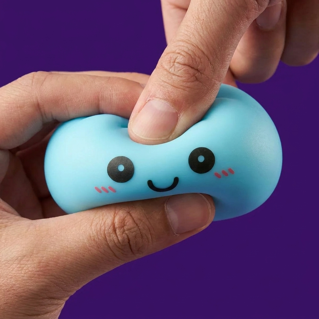 Dumpling Squishy Nattlampa Blå Aurora — slow-rise-effekt, skummet återtar långsamt sin form