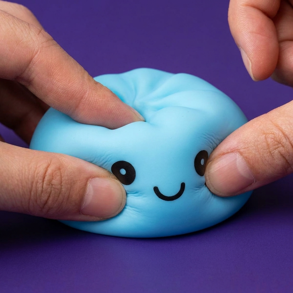 Dumpling Squishy Nattlampa Blå Aurora — i klämmet, mjukt slow-rise-skum