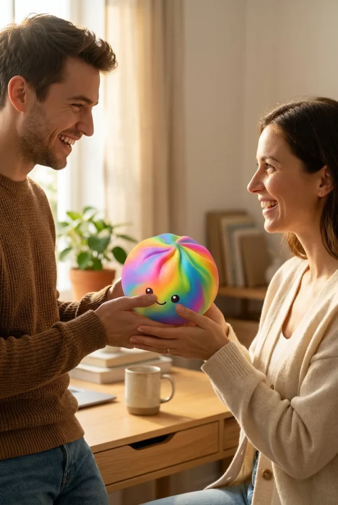 Rainbow Dumpling Squishy Regnbåge som presenttips