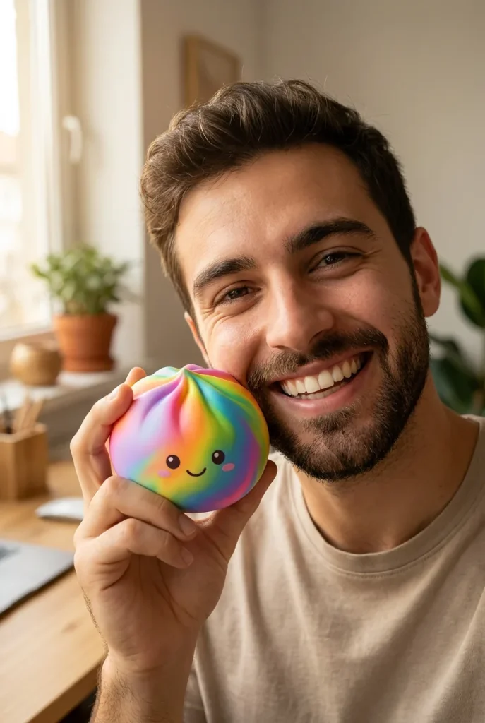 Rainbow Dumpling Squishy Regnbåge i vardagen