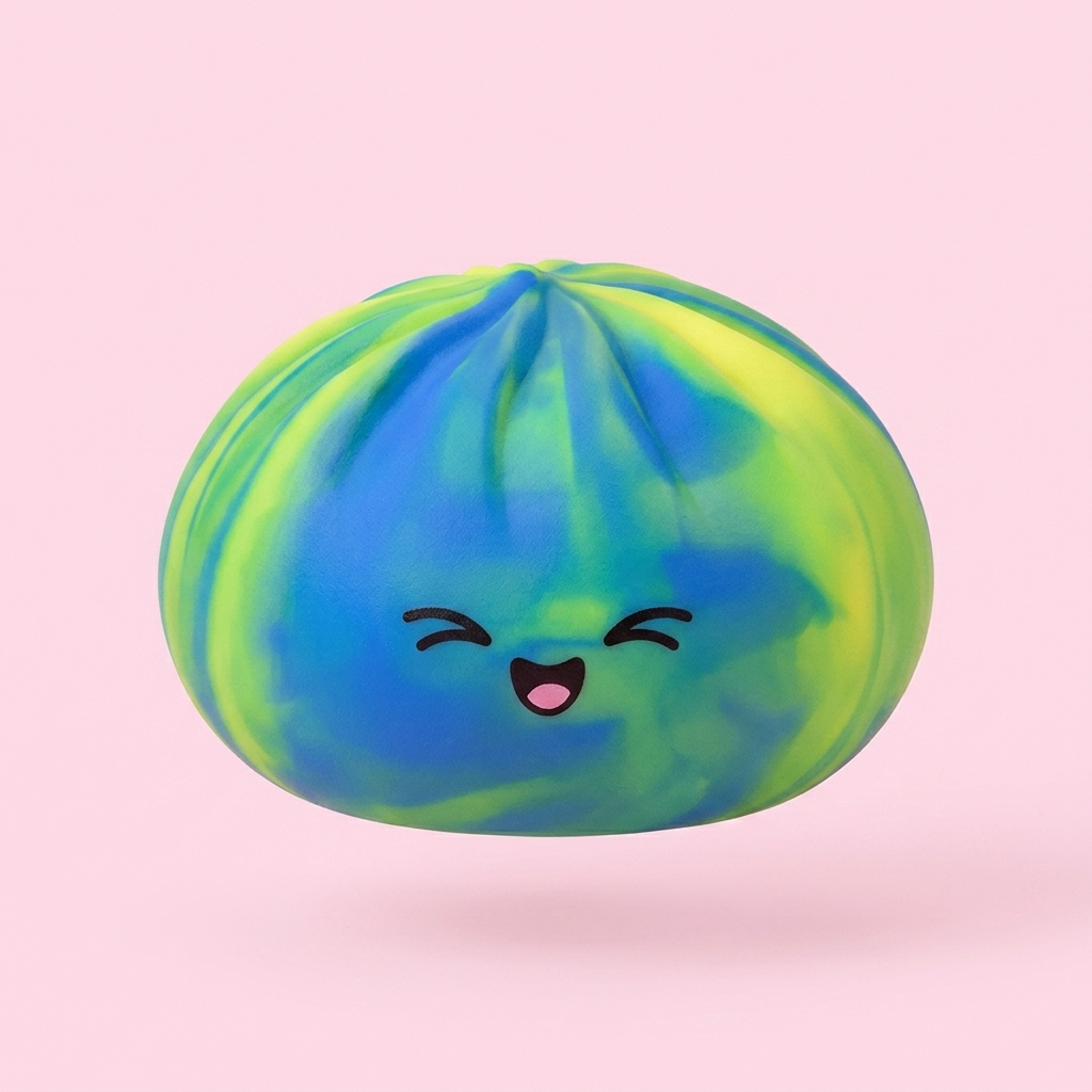 Rainbow Dumpling Squishy Regnbåge — i klämmet, mjukt slow-rise-skum