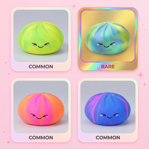 Rainbow Dumpling Squishy Regnbåge — i klämmet, mjukt slow-rise-skum
