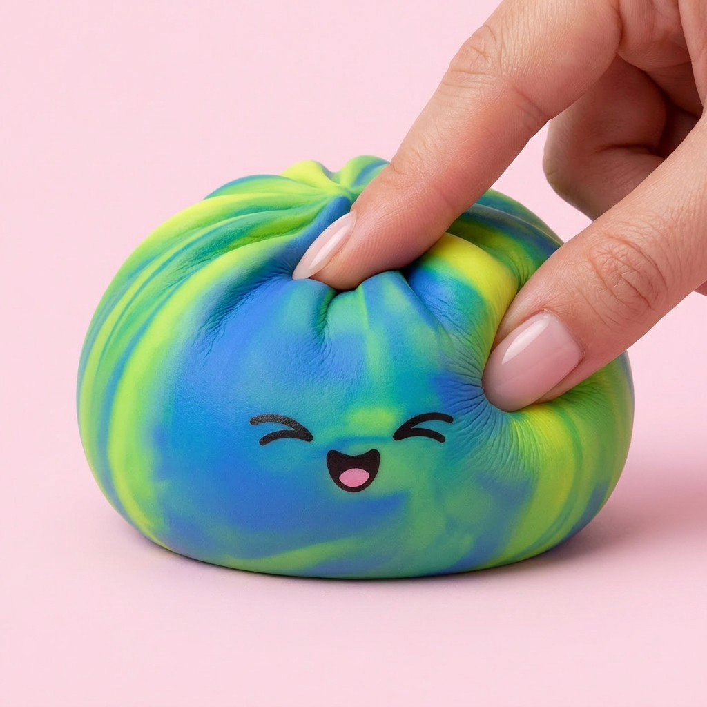 Rainbow Dumpling Squishy Regnbåge — i klämmet, mjukt slow-rise-skum