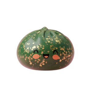 Dumpling Squishy Glitter Smaragdgrön — i klämmet, mjukt slow-rise-skum