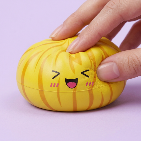 Dumpling Squishy Bun Mystery med Bambukorg — i klämmet, mjukt slow-rise-skum