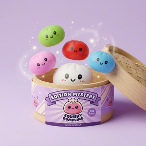 Squishy Dumpling Mystery Box Överraskning — i klämmet, mjukt slow-rise-skum