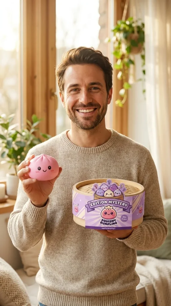 Squishy Dumpling Mystery Box Överraskning med sin ask