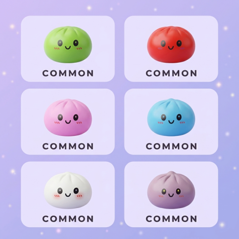 Squishy Dumpling Mystery Box Överraskning — i klämmet, mjukt slow-rise-skum