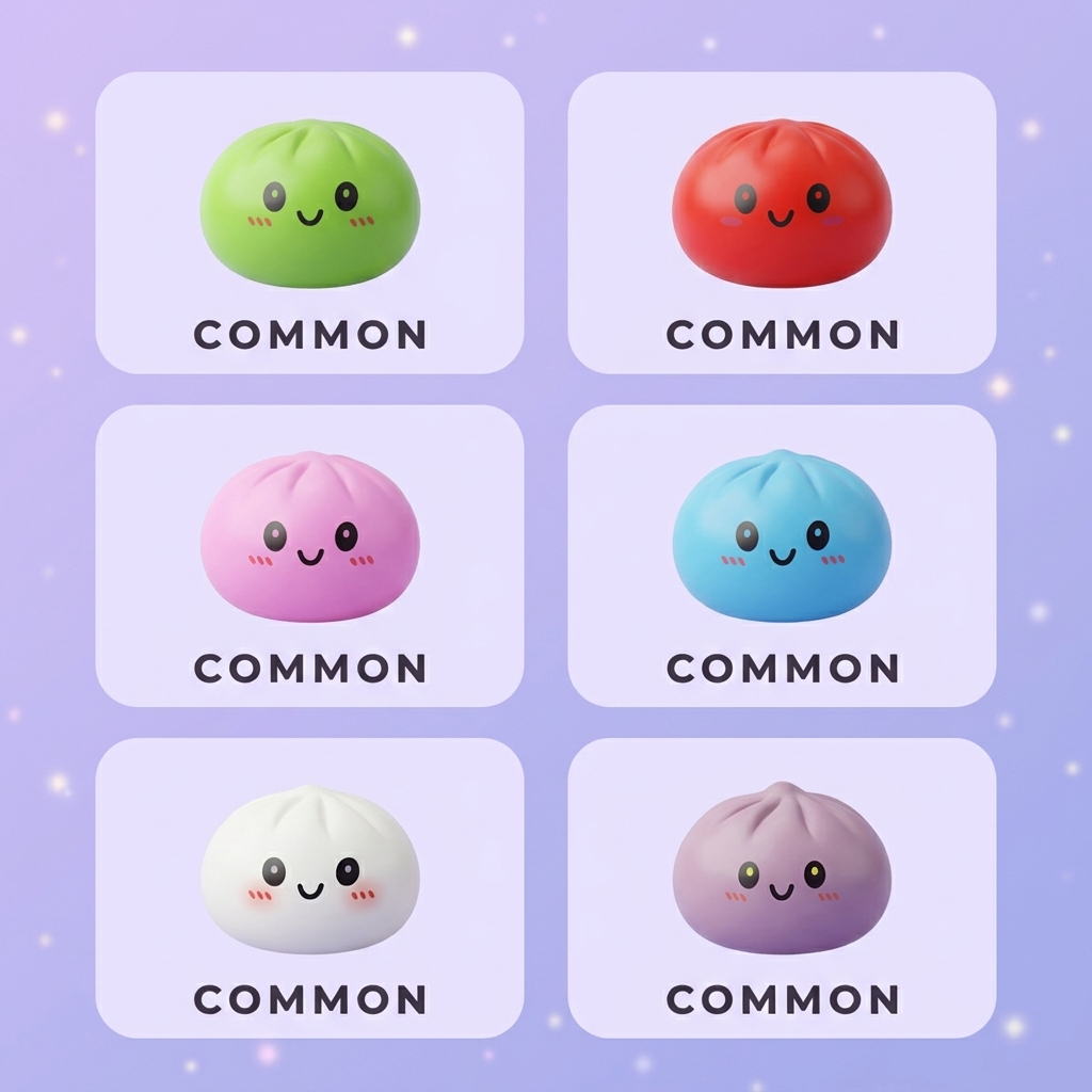 Squishy Dumpling Mystery Box Överraskning — i klämmet, mjukt slow-rise-skum
