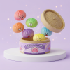 Dumpling Squishy Mystery Bun med Bambukorg — i klämmet, mjukt slow-rise-skum