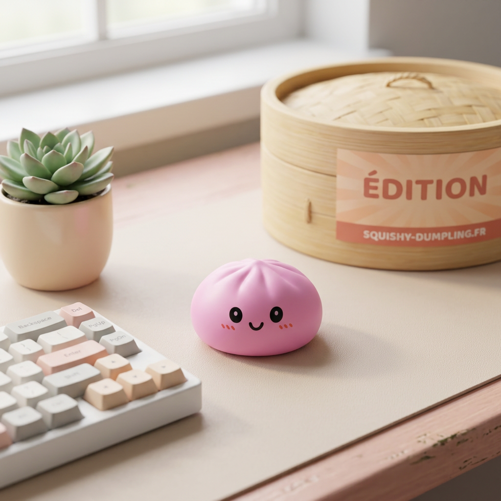 Dumpling Squishy Collection 6-pack i sin kawaii-miljö