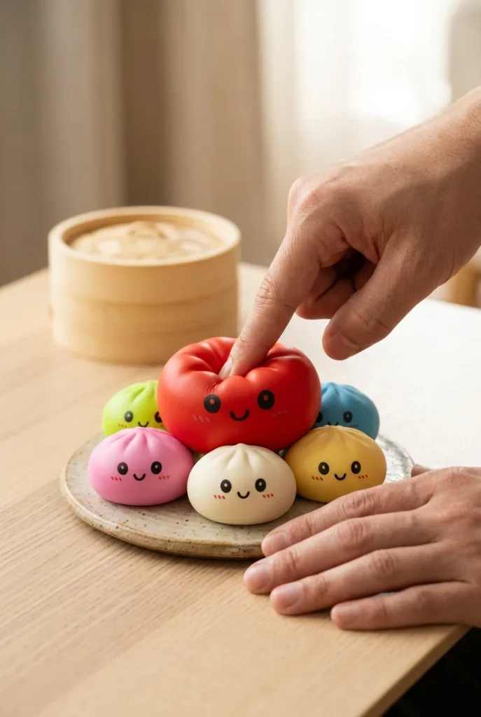 Dumpling Squishy Collection 6-pack mitt i klämmet