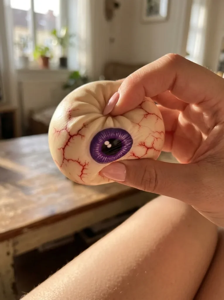 Eye Dumpling Squishy Halloween Skrämmande mitt i klämmet