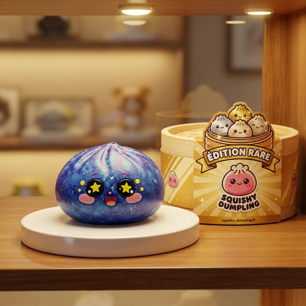 Galaxy Dumpling Squishy Stjärnhimmel i sin kawaii-miljö