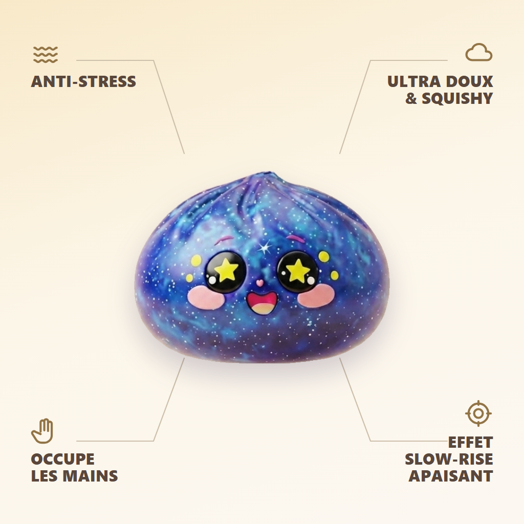 Galaxy Dumpling Squishy Stjärnhimmel — dess fördelar