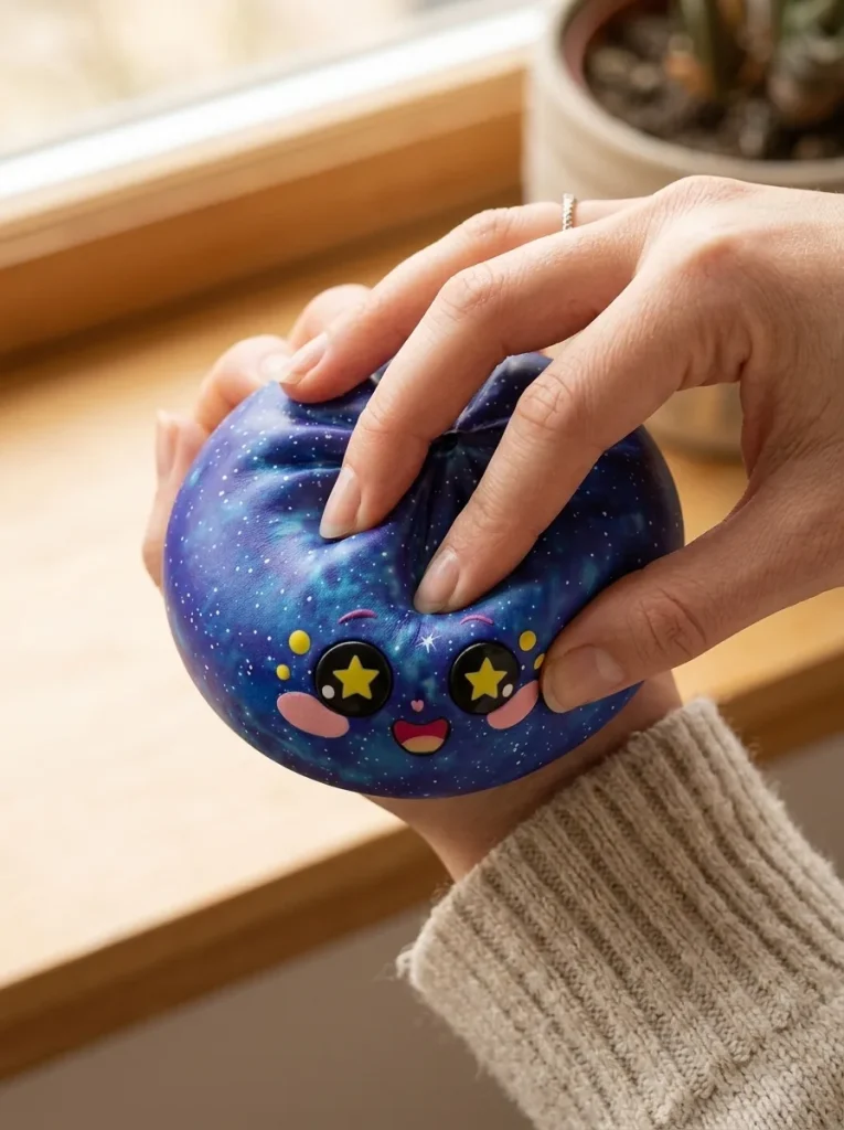 Galaxy Dumpling Squishy Stjärnhimmel mitt i klämmet