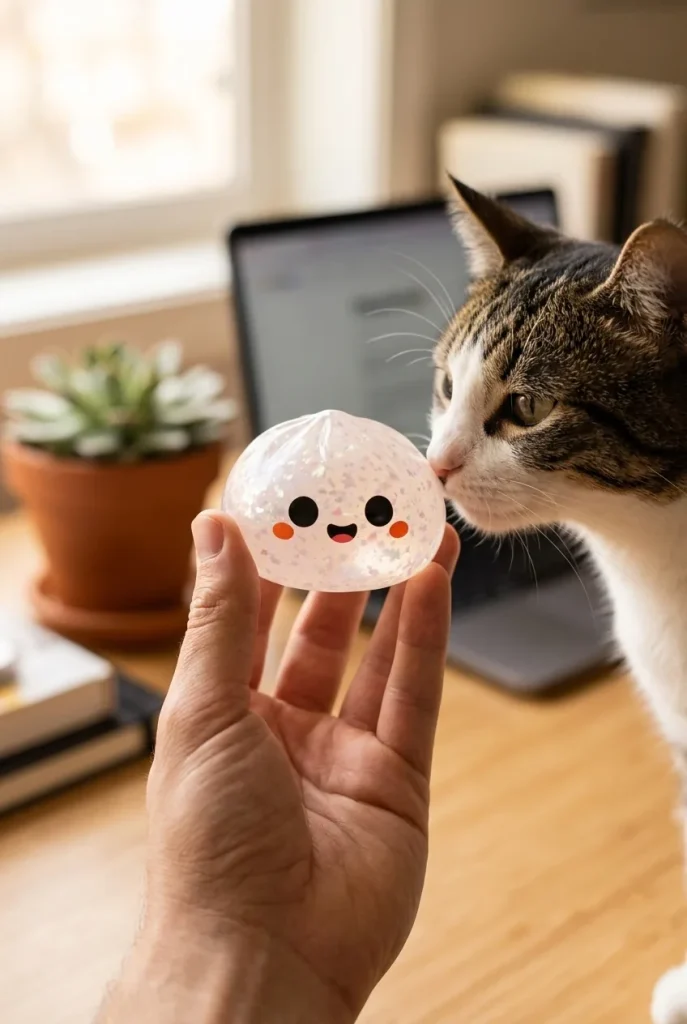 Glitter Dumpling Squishy Spöke Halloween med en gosedjursvän