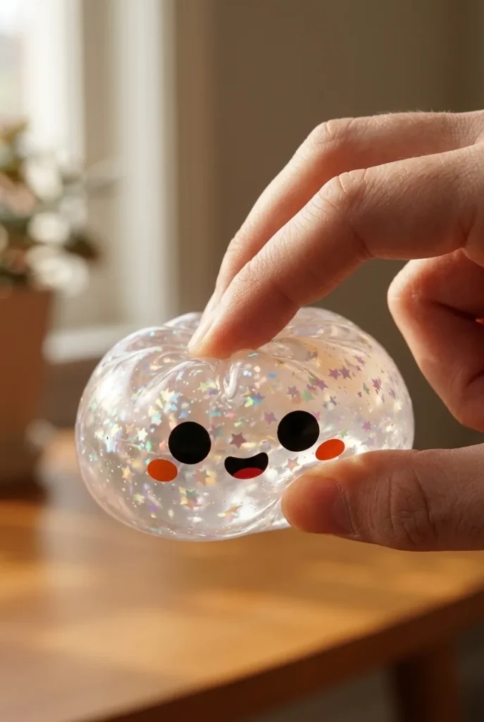 Glitter Dumpling Squishy Spöke Halloween mitt i klämmet