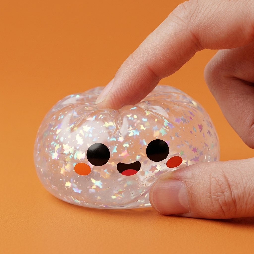 Glitter Dumpling Squishy Spöke Halloween — i klämmet, mjukt slow-rise-skum