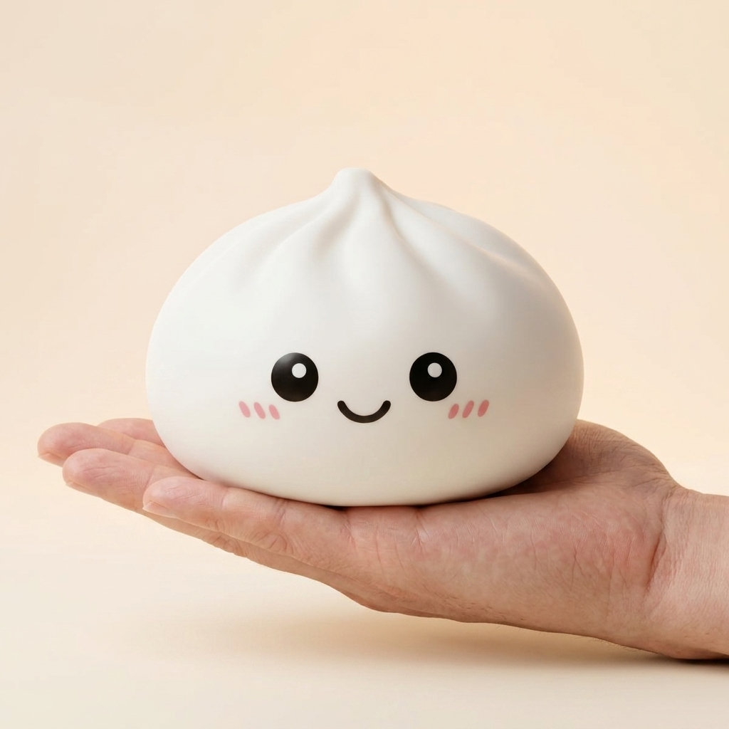 Giant Dumpling Squishy XXL – Jättestor Kramdumpling i handen, verklig storlek