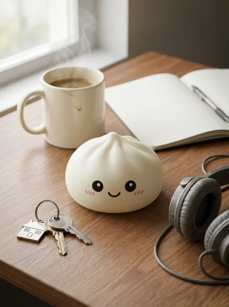 Giant Dumpling Squishy XXL – Jättestor Kramdumpling på skrivbordet