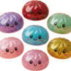 Glitter Dumpling Squishy Set 6-pack — i klämmet, mjukt slow-rise-skum
