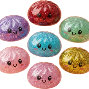 Glitter Dumpling Squishy Set 6-pack — i klämmet, mjukt slow-rise-skum