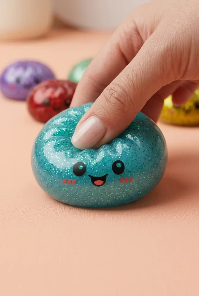 Glitter Dumpling Squishy Set 6-pack mitt i klämmet