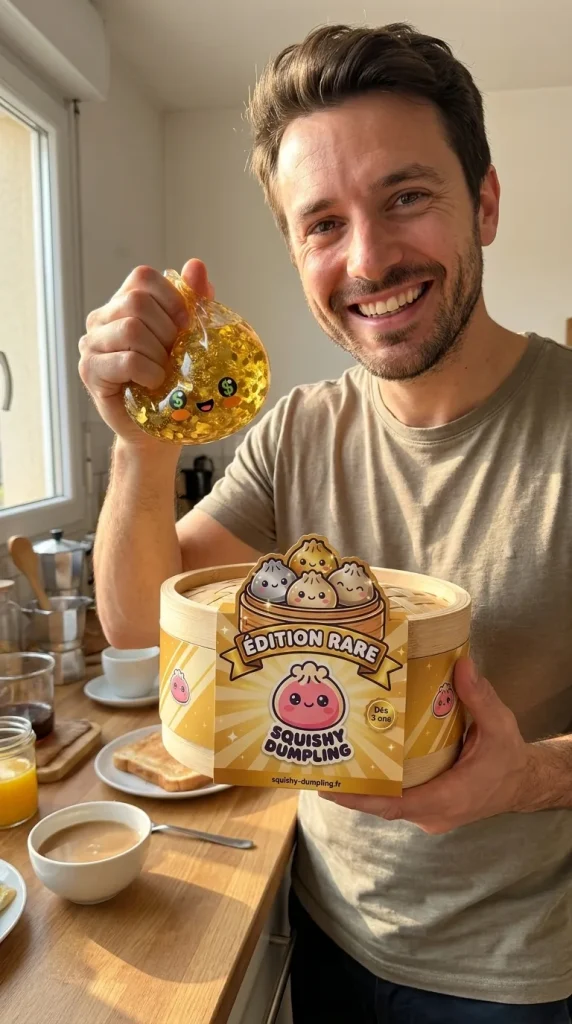 Gold Dumpling Squishy Sällsynt Utgåva med sin ask