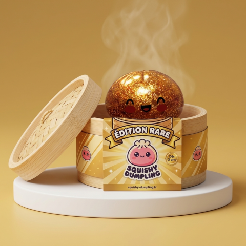 Glitter Dumpling Squishy Gold – Unik Skatt i sin bambu-ångkorg