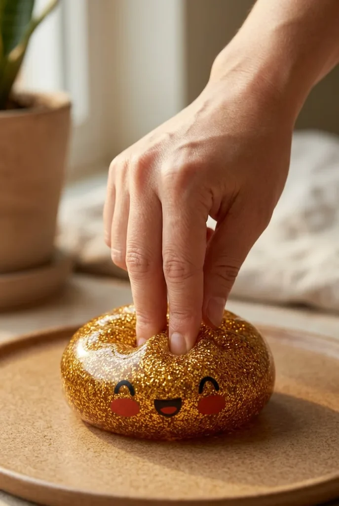 Glitter Dumpling Squishy Gold – Unik Skatt mitt i klämmet