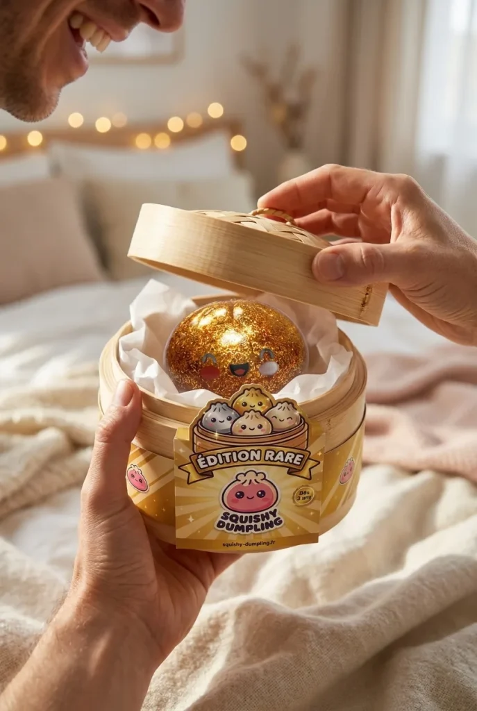 Glitter Dumpling Squishy Gold – Unik Skatt i unboxing-ögonblicket