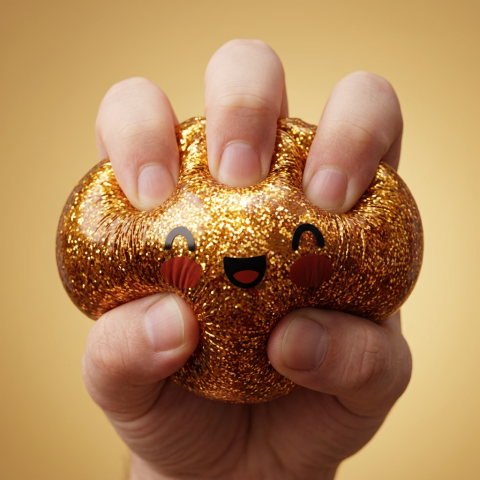 Glitter Dumpling Squishy Gold – Unik Skatt — slow-rise-effekt, skummet återtar långsamt sin form