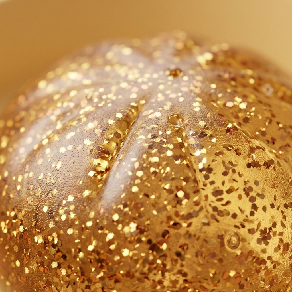 Glitter Dumpling Squishy Gold – Unik Skatt — närbild på strukturen