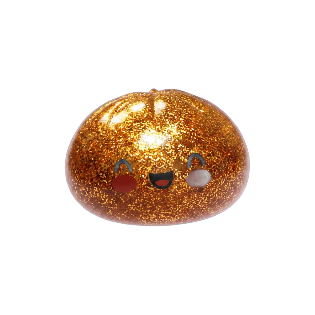 Glitter Dumpling Squishy Gold – Unik Skatt — i klämmet, mjukt slow-rise-skum