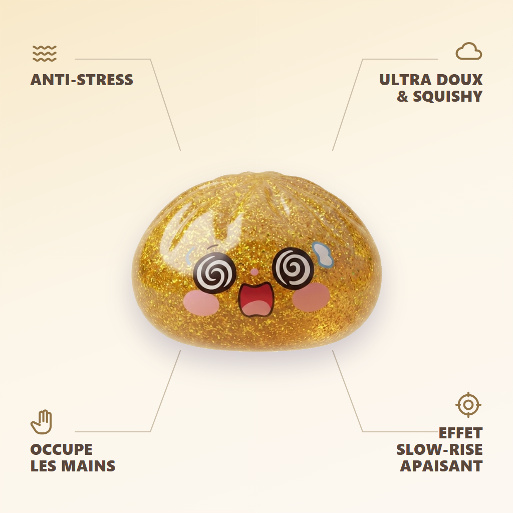 Gold Dumpling Squishy Lycka — dess fördelar