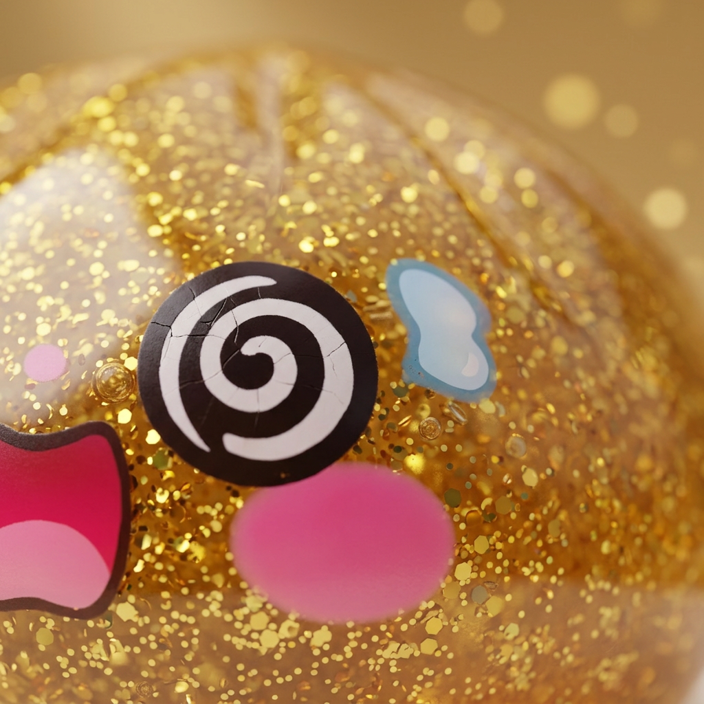 Gold Dumpling Squishy Lycka — närbild på strukturen