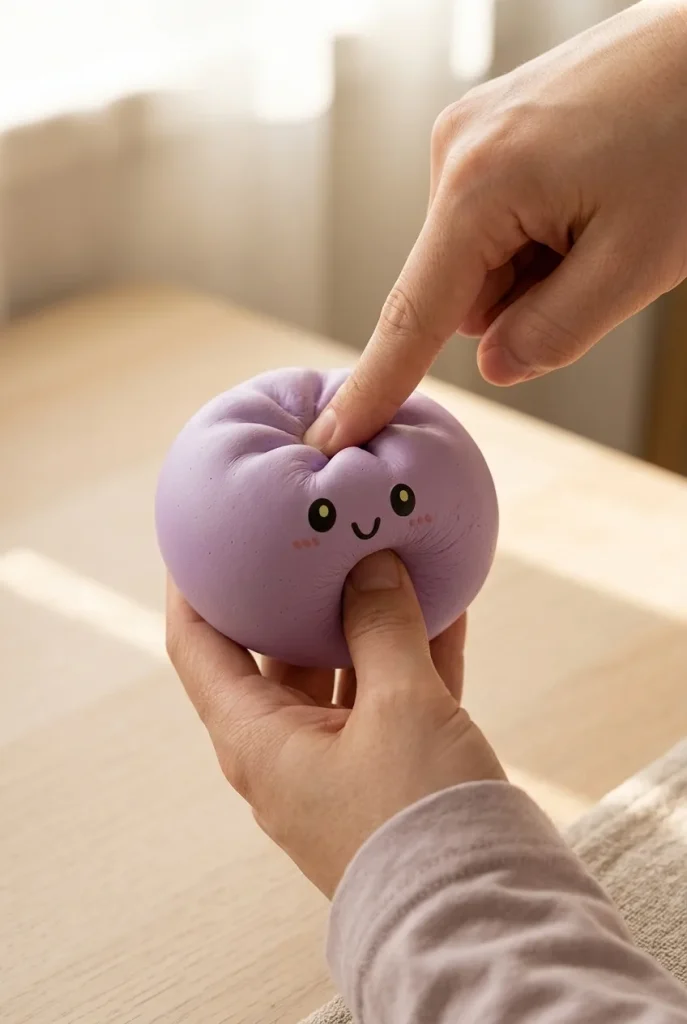 Dumpling Squishy Magenta mitt i klämmet
