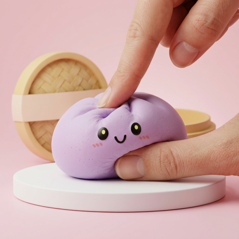 Dumpling Squishy Magenta — i klämmet, mjukt slow-rise-skum