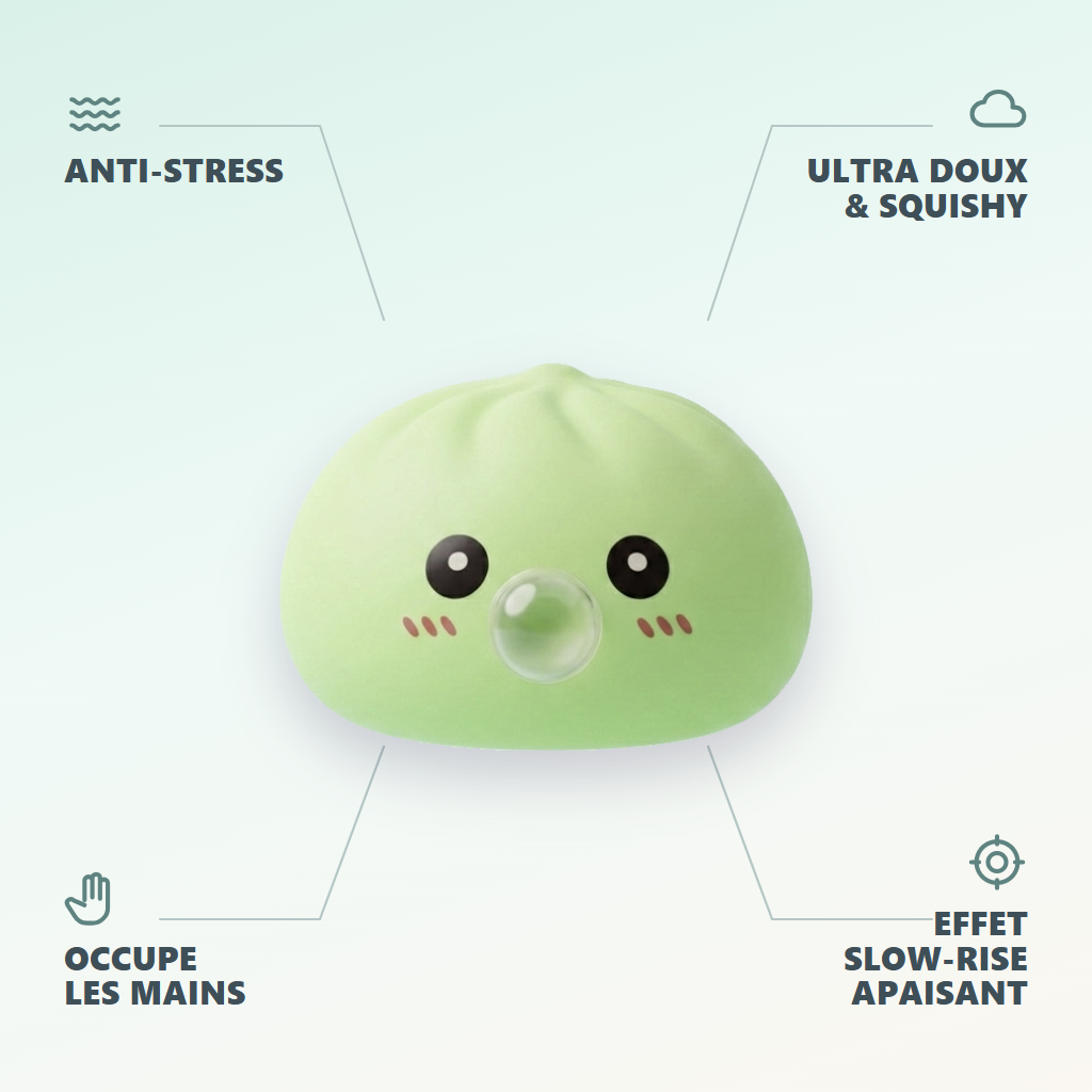Dumpling Squishy Grön med Bambukorg — dess fördelar